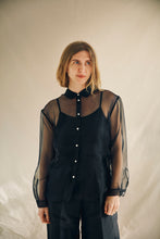 Load image into Gallery viewer, Organza silk shirt black