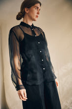 Load image into Gallery viewer, Organza silk shirt black