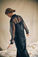 Load image into Gallery viewer, Organza silk shirt black