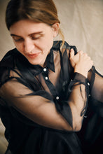 Load image into Gallery viewer, Organza silk shirt black