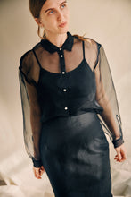 Load image into Gallery viewer, Organza silk shirt black
