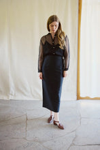 Load image into Gallery viewer, Organza silk shirt - black