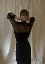 Load image into Gallery viewer, Organza silk shirt black
