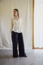 Load image into Gallery viewer, Tailored wide trousers silk/linen black