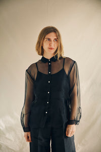 Organza silk shirt black