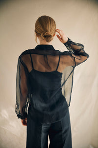 Organza silk shirt black