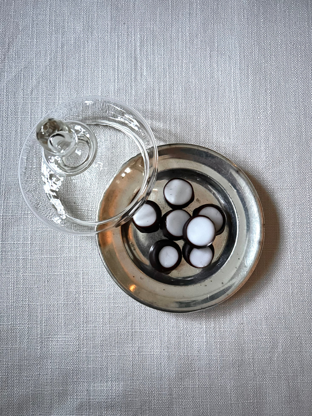 Silver Plate with glass cloche