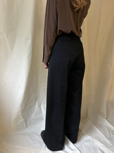 Tailored wide trousers wool black