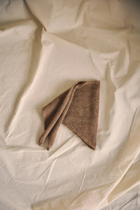 Alpaca wool triangle scarf light brown - small