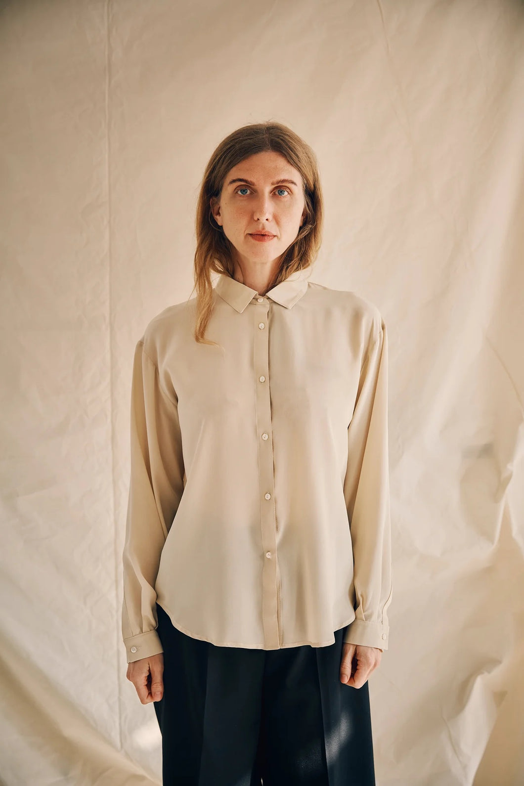 Signature silk shirt - cream