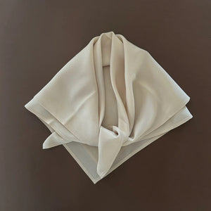 Squared silk scarf cream - small