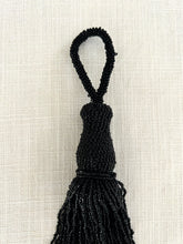 Load image into Gallery viewer, Tassel, glass beads black
