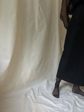 Load image into Gallery viewer, Tailored maxi pencil skirt silk/linen black
