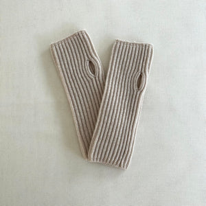 Wool wrist warmers - beige