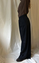 Load image into Gallery viewer, Tailored wide trousers wool black
