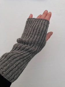 Alpaca wool wrist warmers - grey