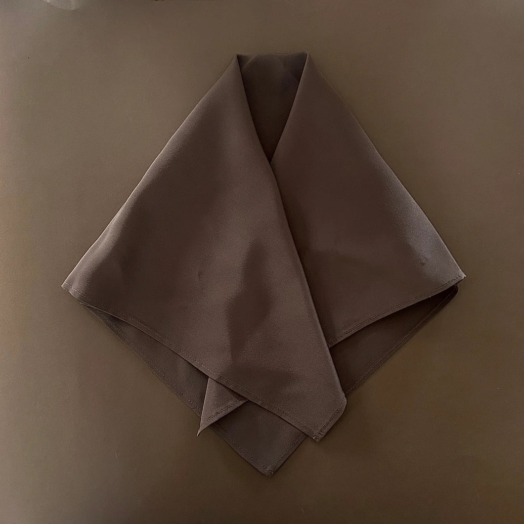 Squared silk scarf brown - small