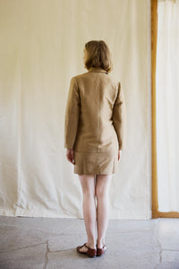 Tailored suit jacket silk/linen - beige